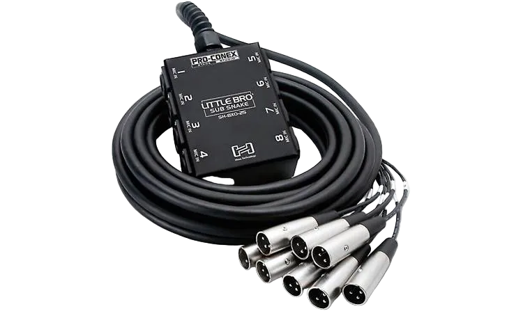 SH-8X0-25 Pro-Conex Little Bro' Sub Snake 8 X Xlr Sends And No Returns 25'