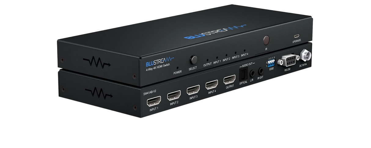 SW61AB 6-Way 4K 18Gbps HDMI 2.0 Switch with Optical & Analogue Audio Breakout, Auto-Switching, IP & RS-232