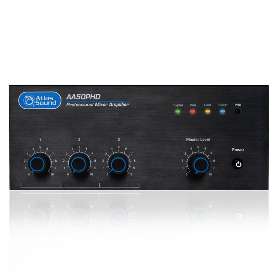 AA50PHD 3 Input 50 Watt Mixer Amplifier Automatic System Test PHD
