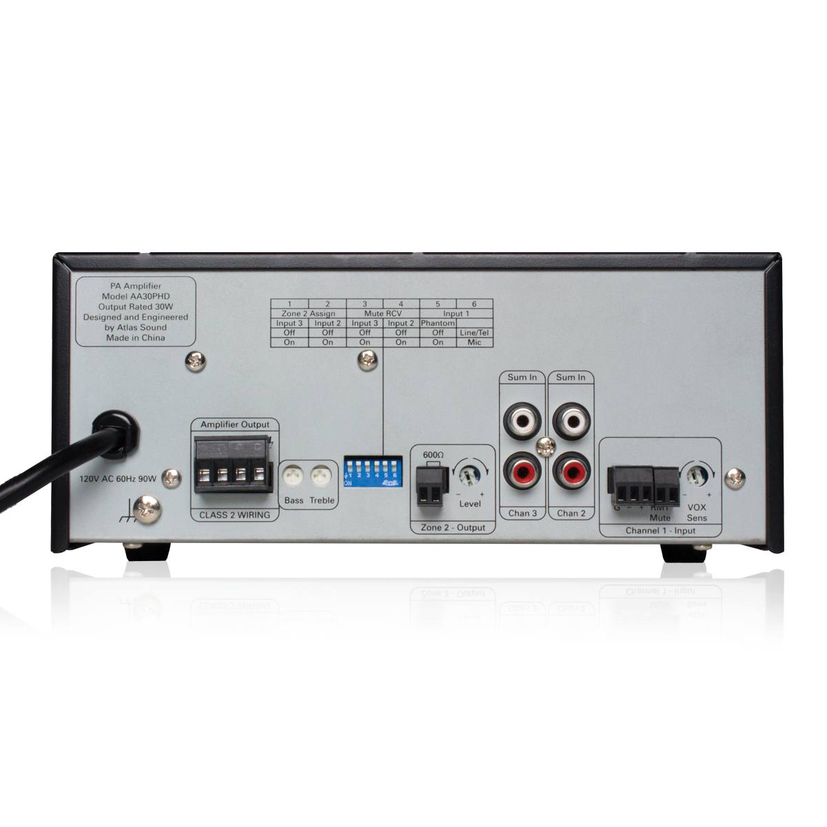 Atlas IED AA30PHD Mixer Amplifier 3 Input 30W Automatic System Test PHD