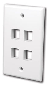 Multi-Media Keystone Wall Plate 4 Port