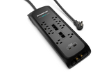 ME5005 Power Strip Surge 8 AC 1 USB A 1 USB C Black