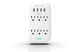 ME5016W Wall Tap Surge Protector 6 AC 4 USB A White