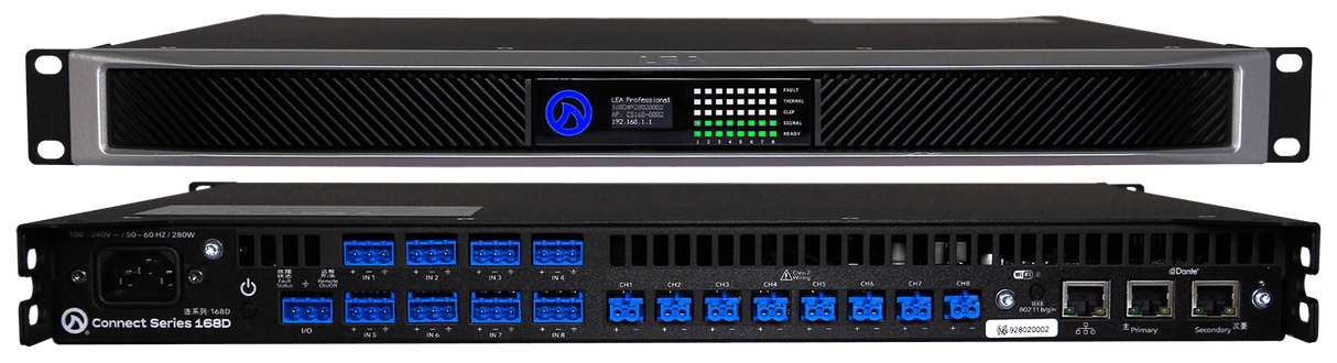 LEA CS168D Amplifier 8 Channel 160W Dante