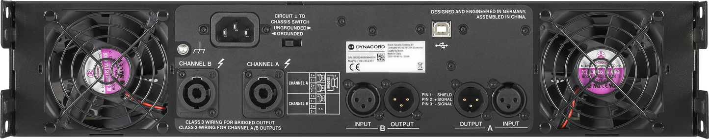 DynaCord L1800FDUS DSP Power Amplifier 2 x 950W With FIR Drive XLR/NL4 Connectors