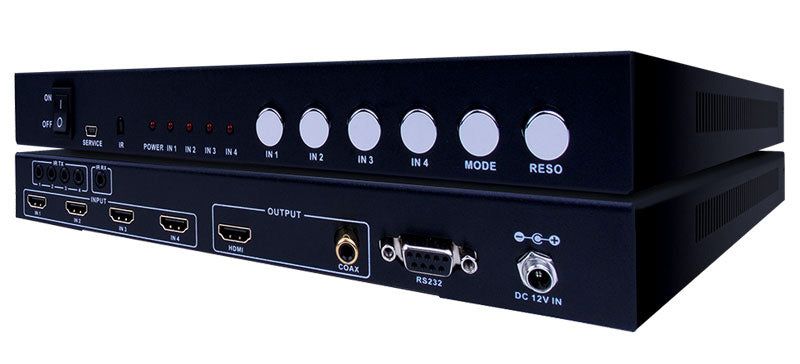 EVSW1040 HDMI 4x1 Selector Switch Multiview 1080p Seamless Switching Up/Down Scaler Audio RS232
