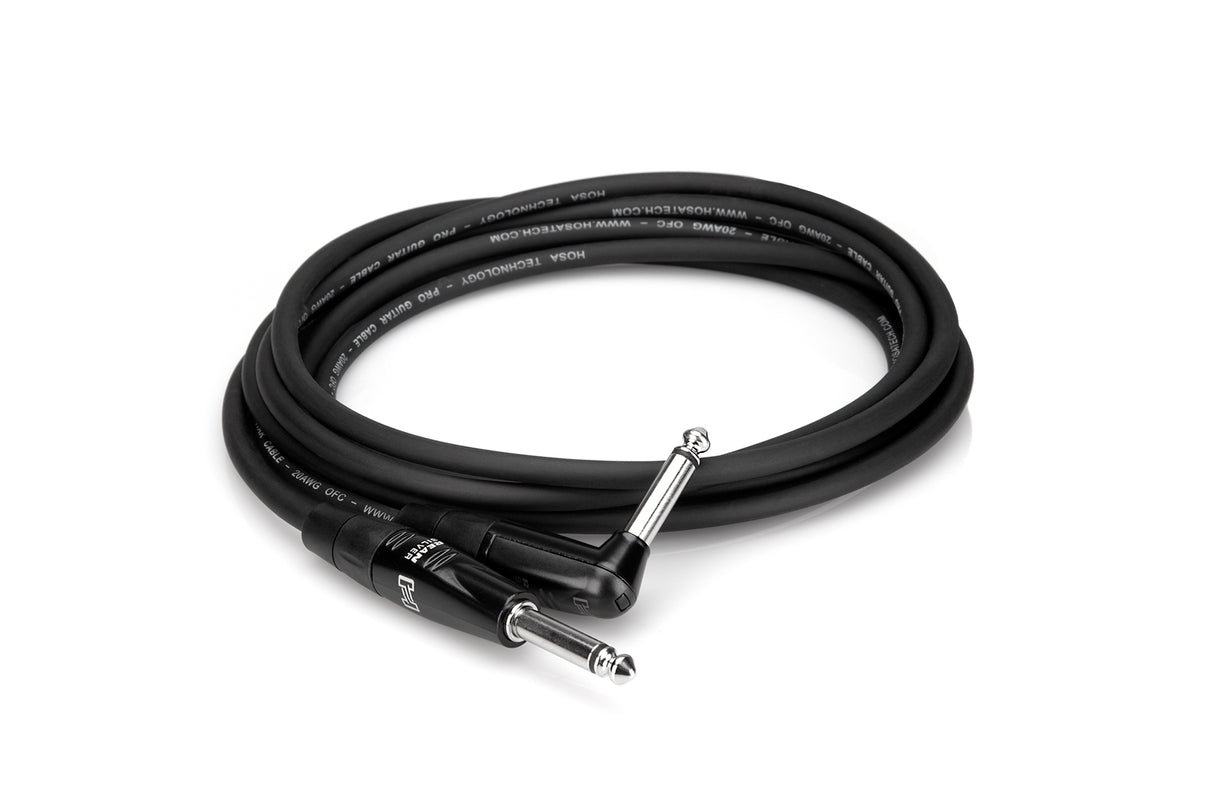 Hosa HGTR020R Pro Guitar Cable REAN Straight to Right-angle 20'