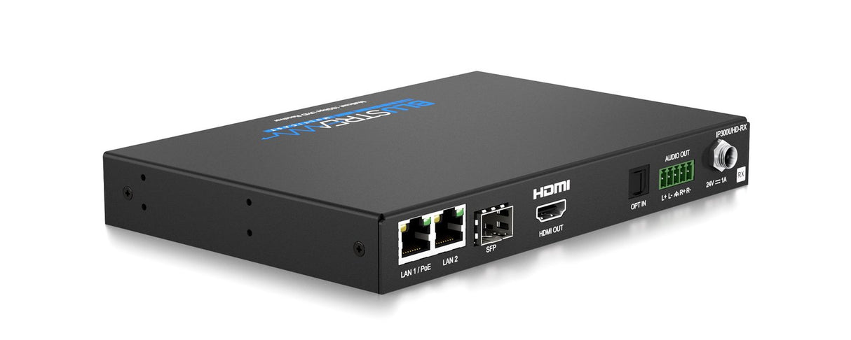 IP300UHD-RX 4K 60Hz UHD Video over IP Receiver with PoE over 1Gb Network