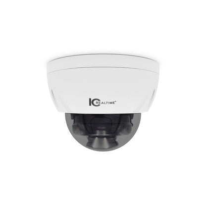 IC Realtime IPMXD40FIRW2 4MP IP Ind/Out Small Size Vandal Dome Fixed 28mm Lens 104 98 ft Smart IR Tnted Dome POE AI