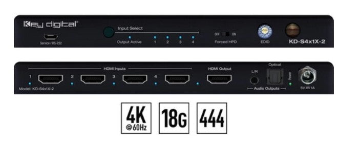 KDS4x1X2 4 Input Slim Series HDMI Auto Switcher