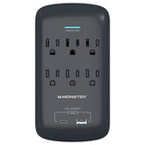 ME5003 Wall Tap Surge 6 AC 1 USB A 1 USB C Black