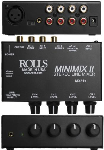 Rolls MX51s Mini Mix II 2 1/4" & 3 RCA Mixer