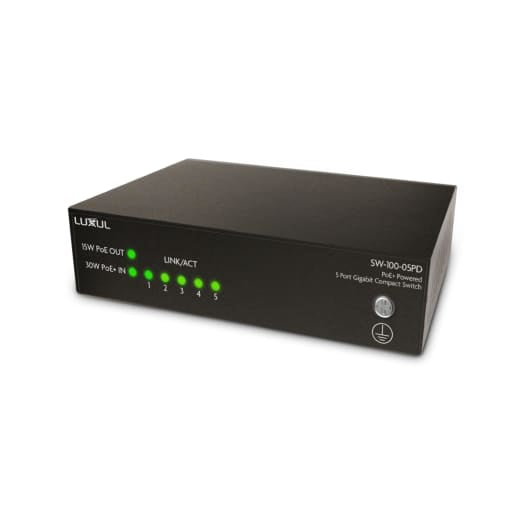 SW1005PD 5 Port Unmanaged PoE+ Switch With POE Passthrough