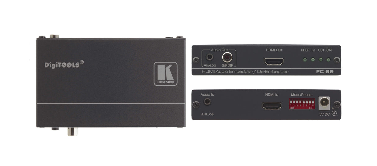 FC69  4K60 4:2:0 HDMI Audio Embedder/De–Embedder