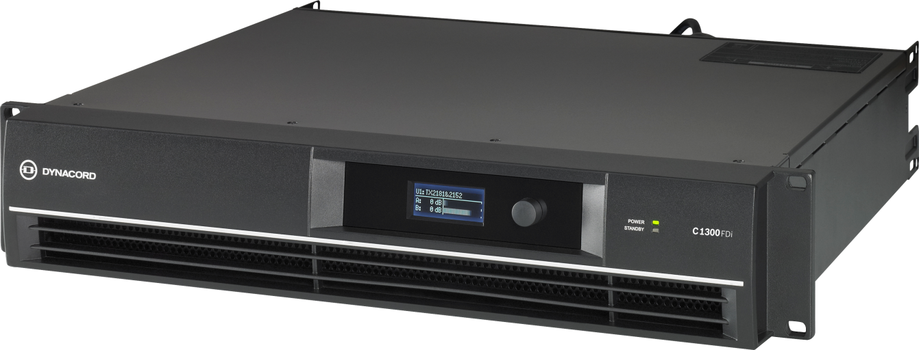 Dynacord C1300FDi-US DSP 2 x 650 W Power Amplifier for Fixed Install Applications One Channel of 625 Watts into a 70 Volt load