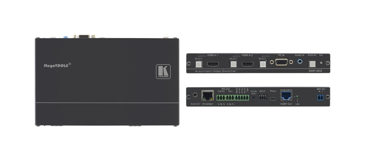 DIP20 4K60 4:2:0 HDMI & VGA Auto Switcher/Transmitter