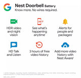 Nest GA02268US Video Doorbell Battery Powered