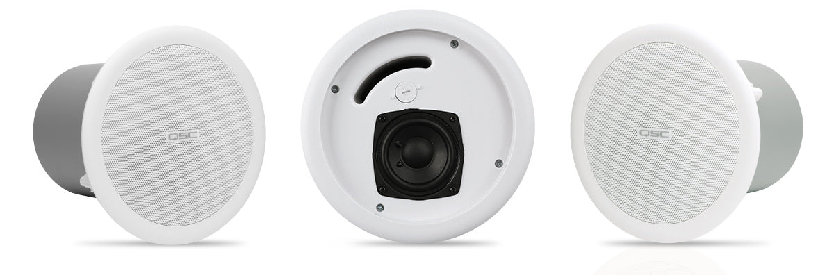 QSC ACC2T In-Ceiling Speaker 2.75" Full-Range 70/100V Transformer 170° Conical Coverage White Each