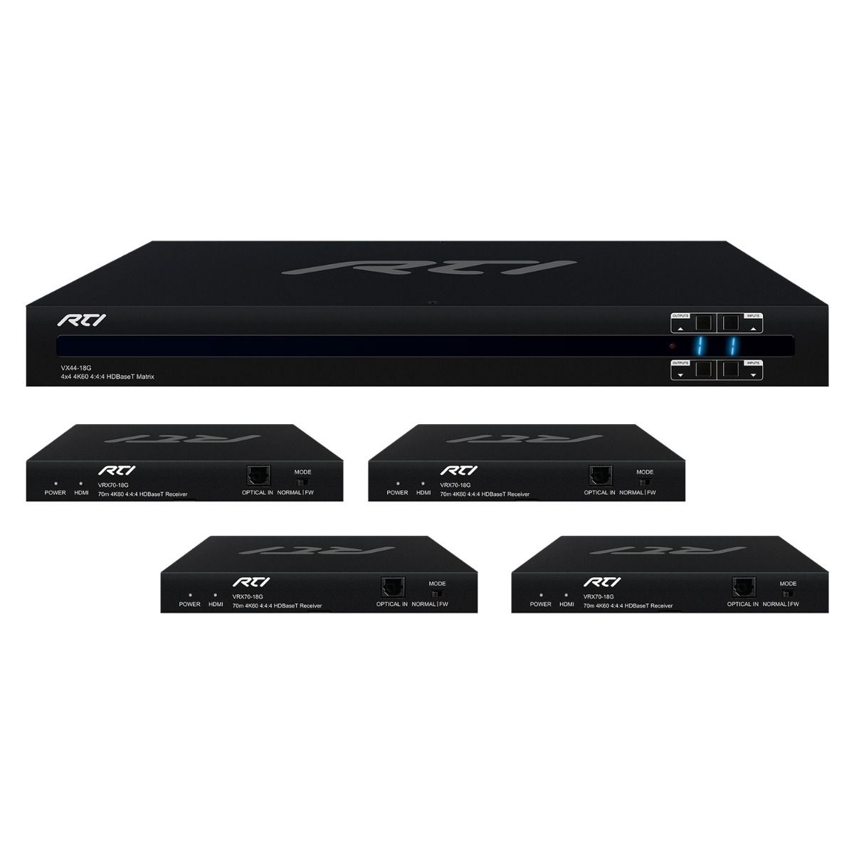 RTI VX44-18G-Kit 4 x 4 4K HDBaseT™ Matrix Switcher